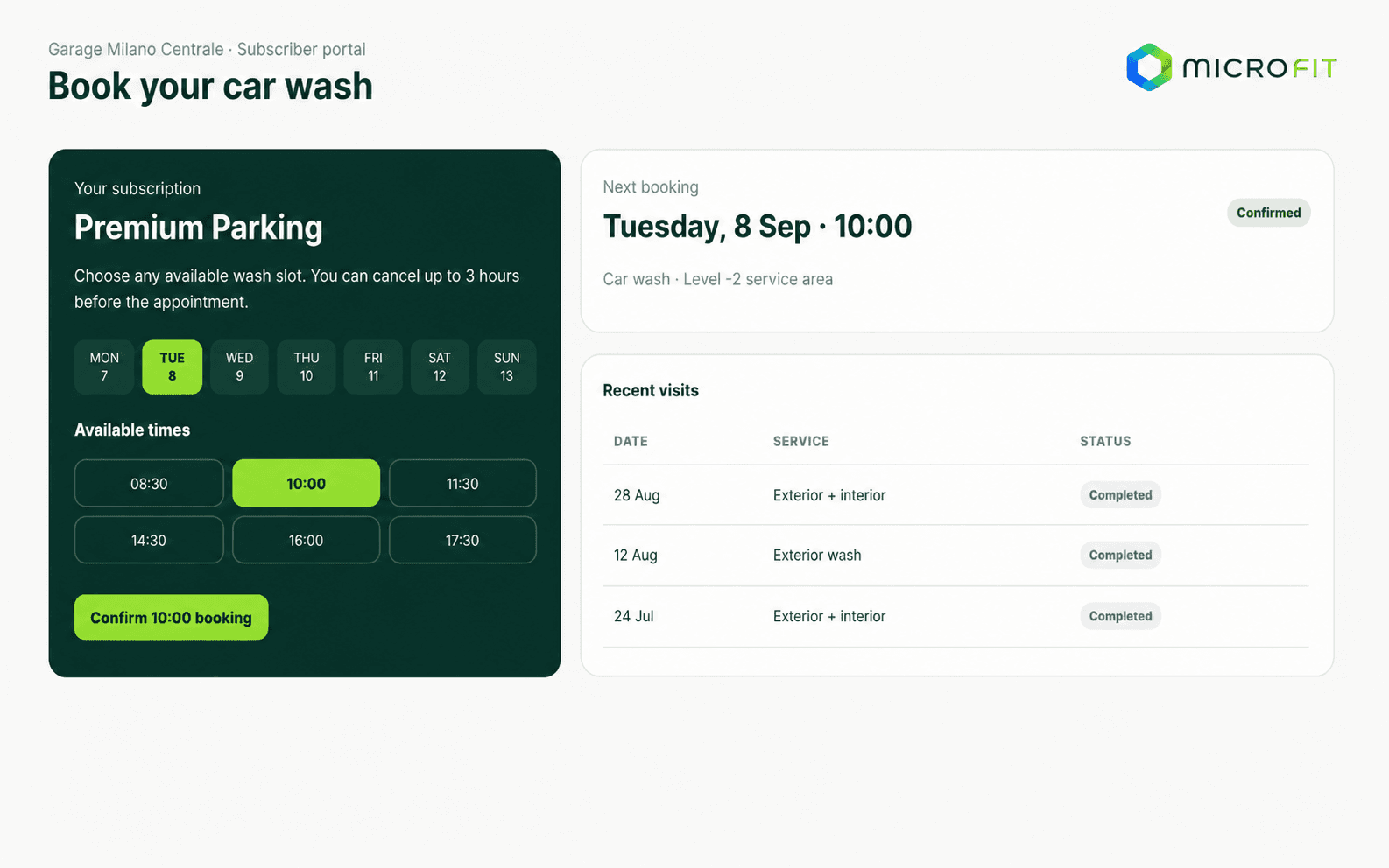 MySlot application screenshot