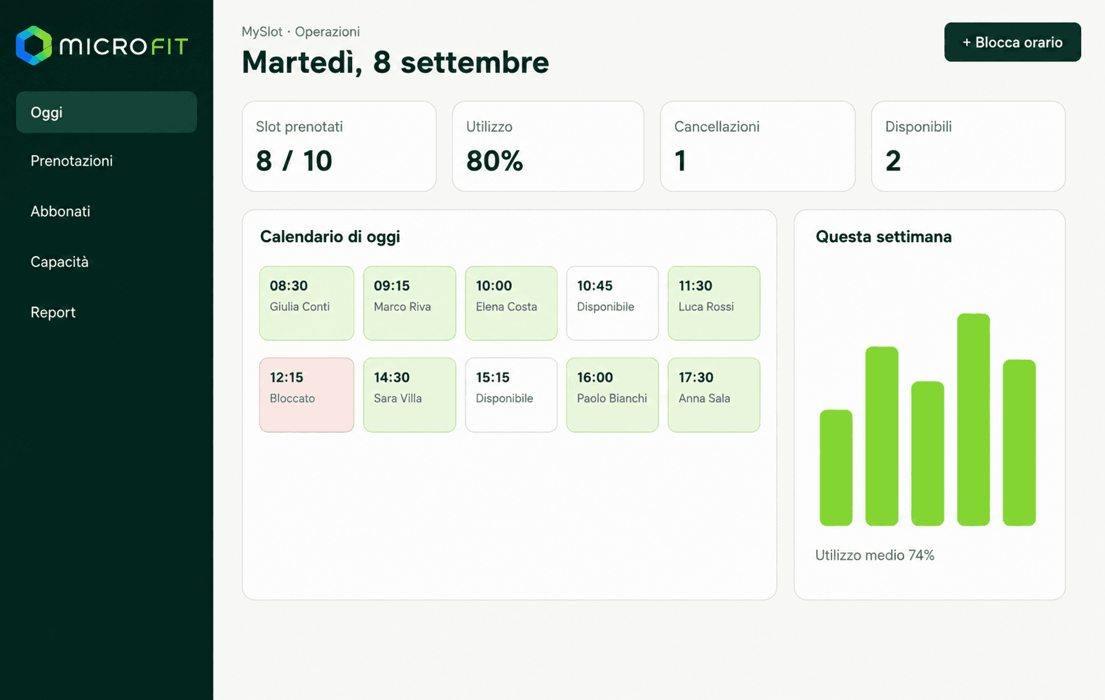 MySlot second application view